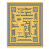 Gold and Silver Golden Maze Labyrinth Area Rug
