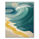 Blue and Teal Coastal Beach Teal Ocean Waves Coastal Area Rug