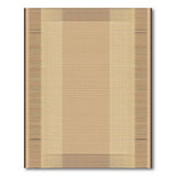 Beige Woven Coastal Area Rug with Tan Border