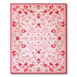 Whimsical Strawberry Pink Fruit Pattern Area Rug