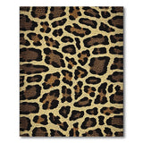 Leopard Print Shag Area Rug in Brown Tan