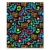 ODIKA Retro Pixel Art Gaming Washable Area Rug - Low Pile & Non-Slip