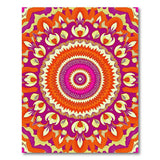 Vivid Mandala Floral Area Rug in Orange Pink