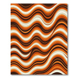 Abstract Area Wavy Orange Abstract Area Rug