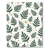 Green Fern Gold Star Pattern Area Rug
