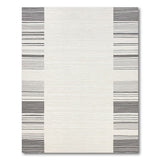 Modern Black White Striped Border Area Rug