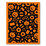 Orange Halloween Jack-o-Lantern Silhouette Rug