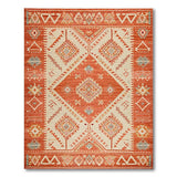 Red Terracotta Geometric Southwestern Rug