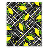 Zesty Lemon Starburst Black Grid Area Rug
