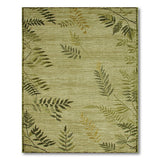 Green Sage Green Fern Leaf Area Rug