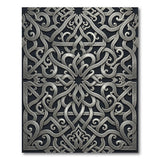 Elegant Grey Arabesque Pattern Area Rug