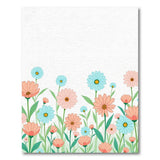 Vibrant Blue Pink Daisy Meadow Rug