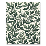 Floral Vintage Lush Green Vine Leaf Area Rug