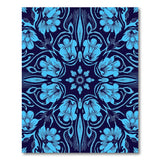 Blue Floral Art Nouveau Area Rug