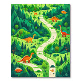 Dinosaur Forest Path Kids Area Rug