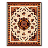 Orange Floral Medallion Persian Rug