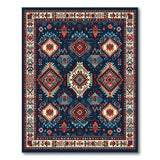 Navy Persian Geometric Medallion Rug