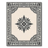 Ornate Black Star Medallion Cream Area Rug