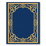 Navy Blue Persian Rug with Ornate Gold Border