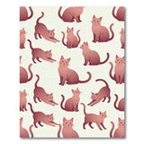 Playful Pink Cartoon Cats Area Rug