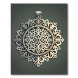 Ornate Filigree Grey Round Area Rug