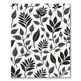 Black Silhouette Leaves Area Rug