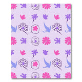 Whimsical Pink Purple Floral Abstract Rug