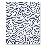 Abstract Area Abstract Wavy Lines Black White Area Rug