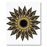Golden Sunburst Geometric Gold and Silver Area Rug