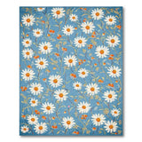 Teal Blue Daisy Meadow Area Rug