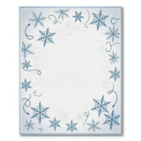 Blue Snowflake Swirl Border Area Rug