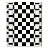 Black White Checkered Geometric Black and White Area Rug