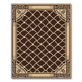 Elegant Brown Trellis Lattice Rug with Ornate Borders