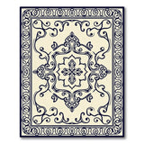 Navy Cream Traditional Persian Area Rug