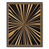 Black Gold Sunburst Geometric Area Rug
