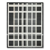 Geometric Black White Grid Rug