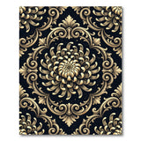 Elegant Gold Chrysanthemum Baroque Area Rug