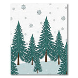 Snowy Evergreen Forest Area Rug