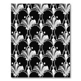 Art Deco Black White Fan Motif Area Rug