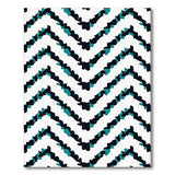 Teal Black Zigzag Geometric Area Rug
