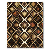 Brown Tan Geometric Diamond Area Rug