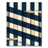 Diagonal Navy Stripe Geometric Area Rug