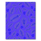 Purple Leaves Paw Prints Boho Area Rug