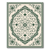 Ornate Green Persian Medallion Area Rug