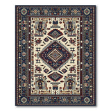 Navy Border Heritage Tribal Geometric Area Rug