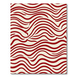 Abstract Area Bold Red Wavy Stripe Area Rug