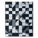 Black and White Bold Geometric Black White Area Rug