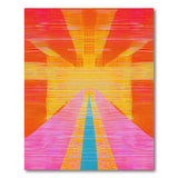Vibrant Pink Orange Teal Geometric Area Rug