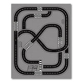Black White Racing Track Area Rug