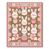 Adorable Pink Bunny Easter Kids Cartoon Rug